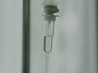 A bespoke intravenous infusion being prepared at the clinic